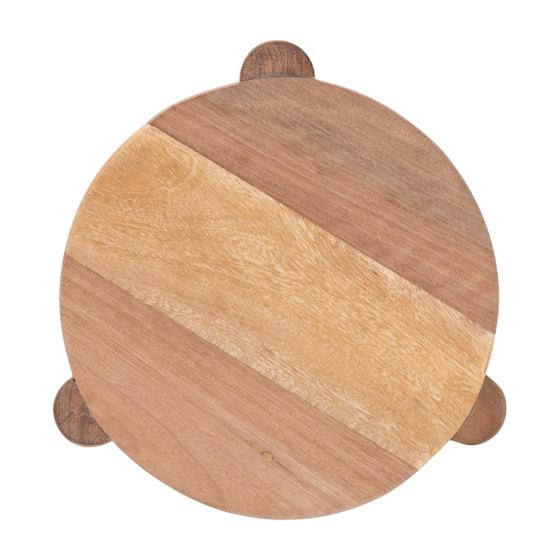 bali & pari Shadi Acacia Wood Multipurpose Accent Stool Sculptural End Table