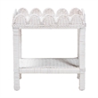bali & pari Sumana Natural Rattan Side Table 2-Tier Accent End Table White