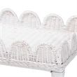 bali & pari Sumana Natural Rattan Side Table 2-Tier Accent End Table White