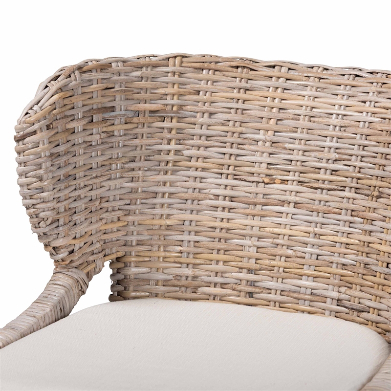 bali & pari Niesha Kubu Rattan Counter Stool with Cushion Accent Stool