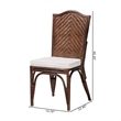 bali & pari Mahdis Natural Rattan 2-Piece Dining Chair Set with Cushion