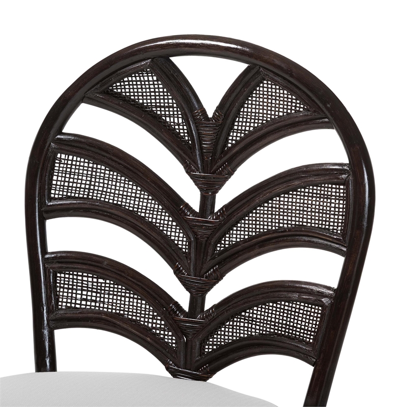bali & pari Niven Natural Rattan Dining Chair with Cushion Accent Chair