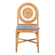bali & pari Oberon Natural Rattan Dining Chair with Cushion Accent Seating