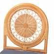 bali & pari Oberon Natural Rattan Dining Chair with Cushion Accent Seating