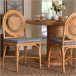 bali & pari Oberon Natural Rattan Dining Chair with Cushion Accent Seating