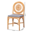 bali & pari Oberon Natural Rattan Dining Chair with Cushion Accent Seating