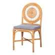 bali & pari Oberon Natural Rattan Dining Chair with Cushion Accent Seating