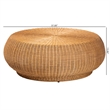 bali & pari Beatriz Natural Rattan Coffee Table Handwoven Wicker Accent Table