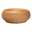 bali & pari Beatriz Natural Rattan Coffee Table Handwoven Wicker Accent Table