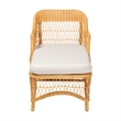 bali & pari Bruno Natural Rattan Chaise Lounge Chair with Cushion