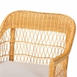 bali & pari Bruno Natural Rattan Chaise Lounge Chair with Cushion