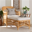 bali & pari Bruno Natural Rattan Chaise Lounge Chair with Cushion