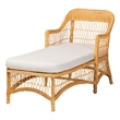 bali & pari Bruno Natural Rattan Chaise Lounge Chair with Cushion