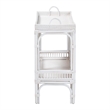 bali & pari Lombok Natural Rattan Console Table 2-Tier Accent Table White