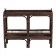 bali & pari Lombok Natural Rattan Console Table 2-Tier Accent Table Espresso