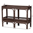 bali & pari Lombok Natural Rattan Console Table 2-Tier Accent Table Espresso