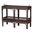 bali & pari Lombok Natural Rattan Console Table 2-Tier Accent Table Espresso