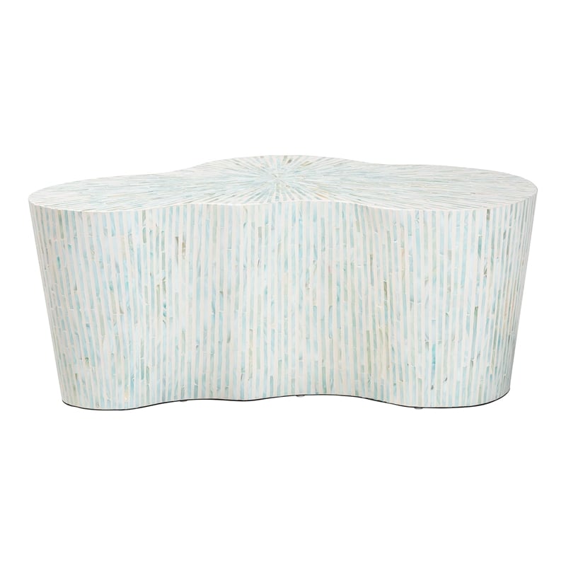 bali & pari Fiorella Capiz Shell Coffee Table Irregular Shape Accent Table