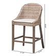 bali & pari Lara Kubu Rattan Counter Stool with Cushion Accent Stool