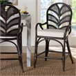 bali & pari Niven Natural Rattan Counter Stool with Cushion Wicker Accent Stool