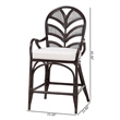 bali & pari Niven Natural Rattan Counter Stool with Cushion Wicker Accent Stool