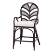 bali & pari Niven Natural Rattan Counter Stool with Cushion Wicker Accent Stool
