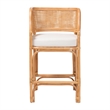 bali & pari Ottis Natural Rattan Counter Stool with Cushion Kitchen Island