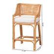bali & pari Ottis Natural Rattan Counter Stool with Cushion Kitchen Island