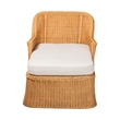 bali & pari Cesar Natural Rattan Chaise Lounge Chair with Cushion