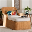 bali & pari Cesar Natural Rattan Chaise Lounge Chair with Cushion