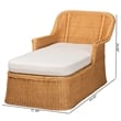 bali & pari Cesar Natural Rattan Chaise Lounge Chair with Cushion