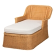 bali & pari Cesar Natural Rattan Chaise Lounge Chair with Cushion