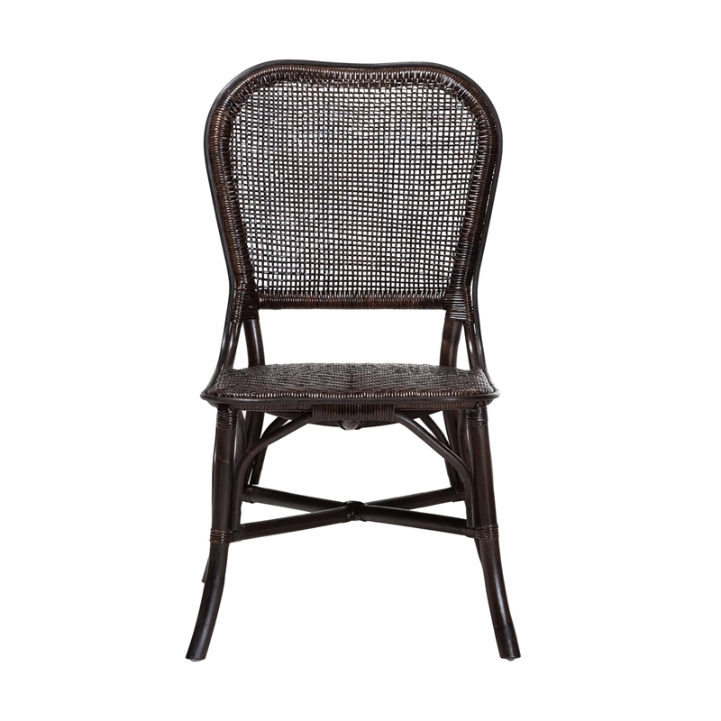bali & pari Irene Natural Rattan Dining Chair Handwoven Wicker Accent Chair