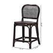 bali & pari Irene Natural Rattan Counter Stool Handwoven Wicker Accent Stool