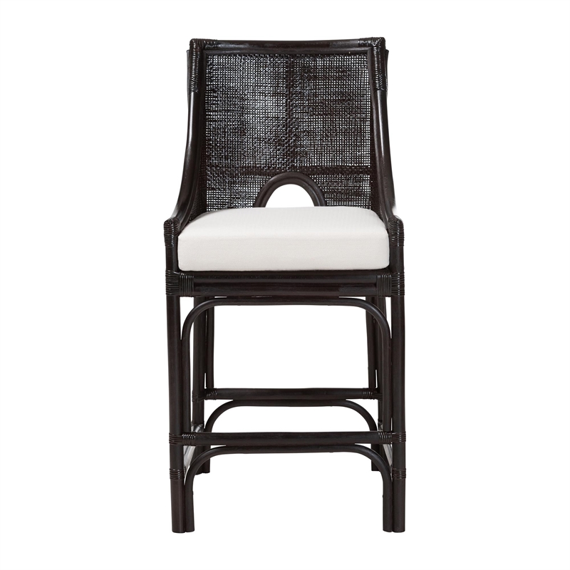 bali & pari Acton Natural Rattan Counter Stool Handwoven Wicker Accent Stool