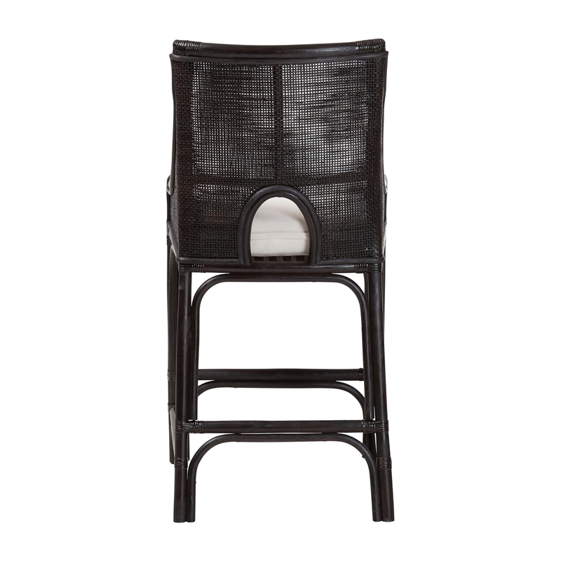 bali & pari Acton Natural Rattan Counter Stool Handwoven Wicker Accent Stool