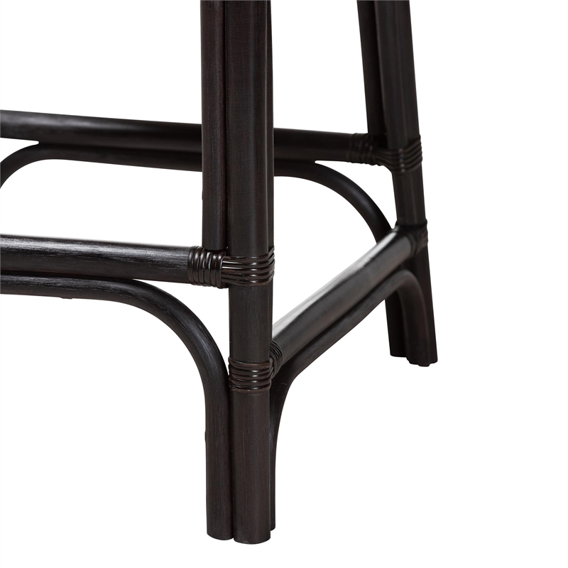 bali & pari Acton Natural Rattan Counter Stool Handwoven Wicker Accent Stool