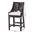 bali & pari Acton Natural Rattan Counter Stool Handwoven Wicker Accent Stool