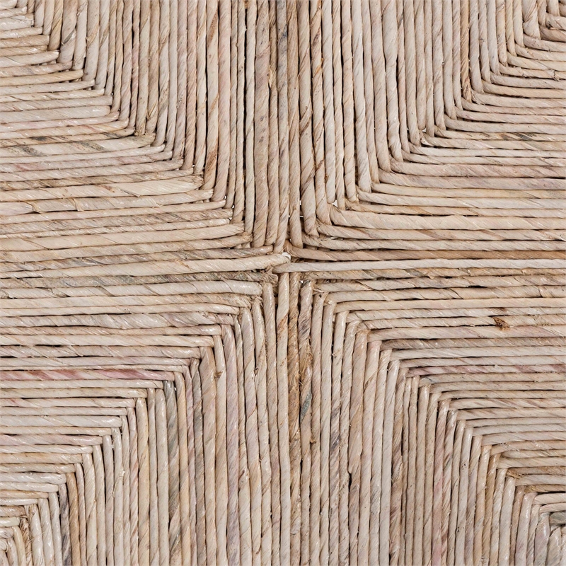 bali & pari Fika Wishbone Counter Stool with Seagrass Seat Wood Frame Black