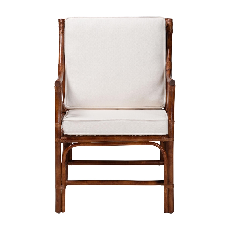 bali & pari Cleantha Marbled Tortoise Natural Rattan Armchair