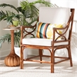 bali & pari Cleantha Marbled Tortoise Natural Rattan Armchair