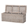 bali & pari Clarette Whitewashed Rattan Storage Bench Handwoven Storage Trunk