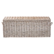 bali & pari Clarette Whitewashed Rattan Storage Bench Handwoven Storage Trunk