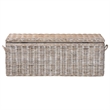 bali & pari Clarette Whitewashed Rattan Storage Bench Handwoven Storage Trunk