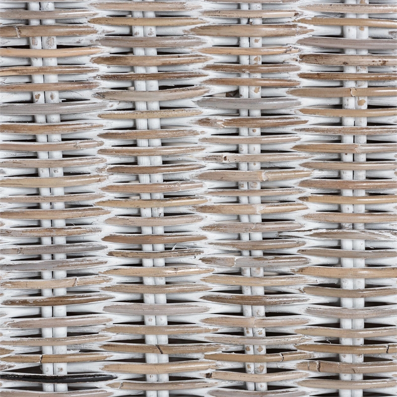 bali & pari Clarette Whitewashed Rattan Storage Bench Handwoven Storage Trunk