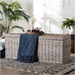bali & pari Clarette Whitewashed Rattan Storage Bench Handwoven Storage Trunk