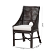 bali & pari Acton Natural Rattan 2-Piece Dining Chair Set Wicker Accent Chair