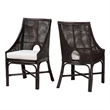 bali & pari Acton Natural Rattan 2-Piece Dining Chair Set Wicker Accent Chair