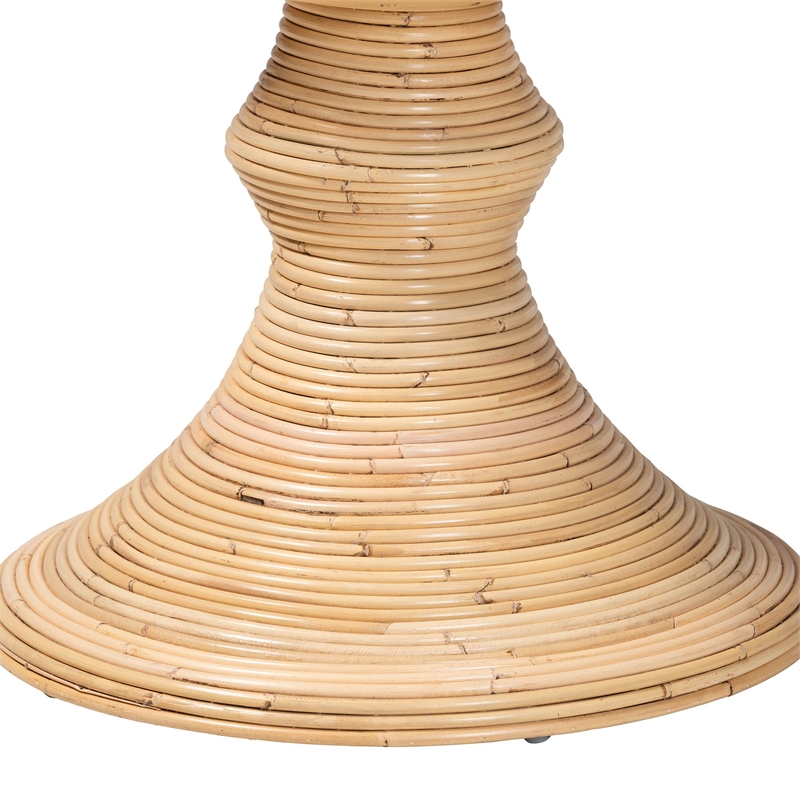 bali & pari Brookwood Natural Rattan End Table Handcrafted Accent Table