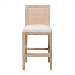 bali & pari Ashford Whitewash Rattan Counter Stool Mahogany Wood Frame